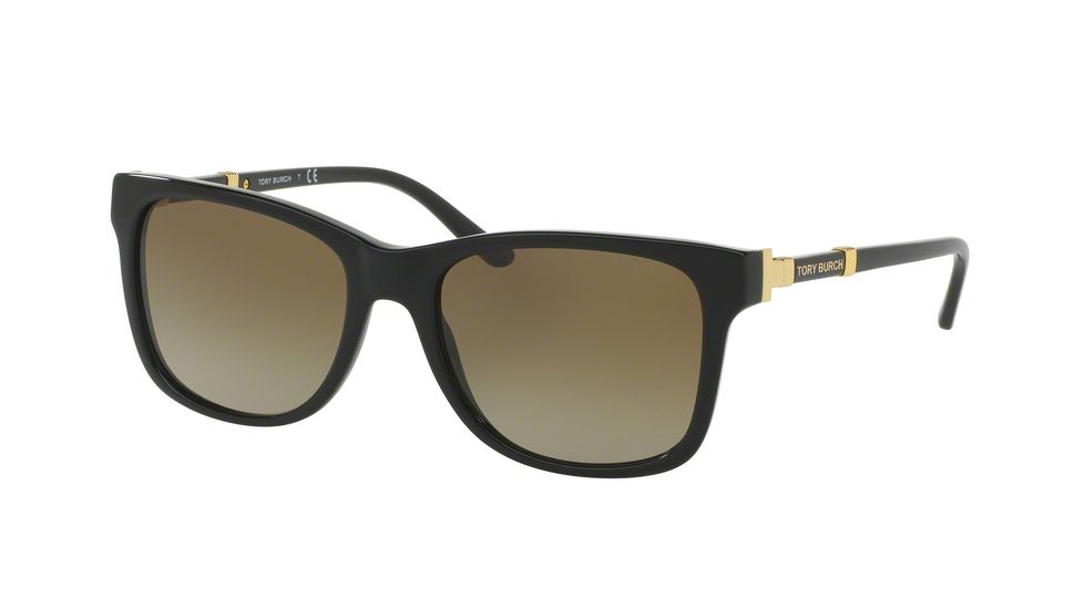 Tory Burch TY7109 Sunglasses 137713-55 - Black Frame, Dark Brown Gradient Lenses