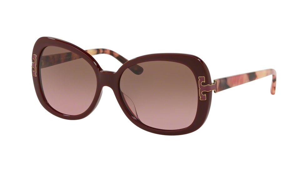 Tory Burch TY7133U Sunglasses 138414-57 - Bordeaux Frame, Pink/brown Gradient Lenses
