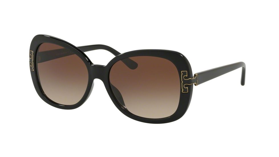 Tory Burch TY7133U Sunglasses 170913-57 - Black Frame, Brown Gradient Lenses