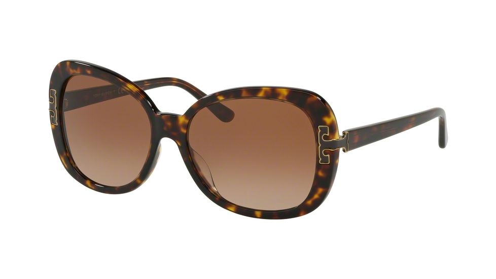 Tory Burch TY7133U Sunglasses 172813-57 - Dark Havana Frame, Dark Brown Gradient Lenses