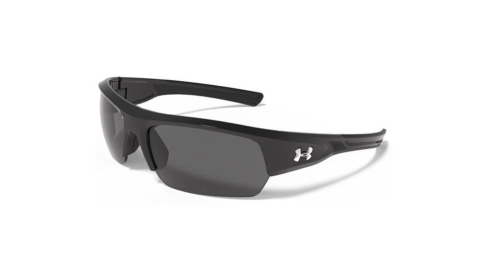 Under Armour Big Shot Sunglasses, Shiny Black/Black Frame, Gray Lens U8600085-000100
