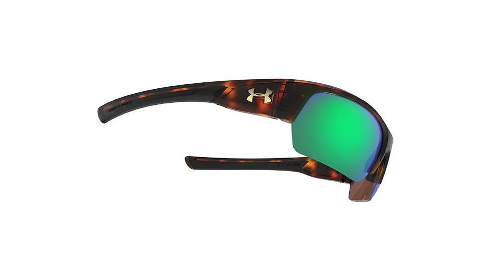 Under Armour Big Shot Sunglasses, Tortosie/Black,Copper Polarized,Green Lens U8630085-960126