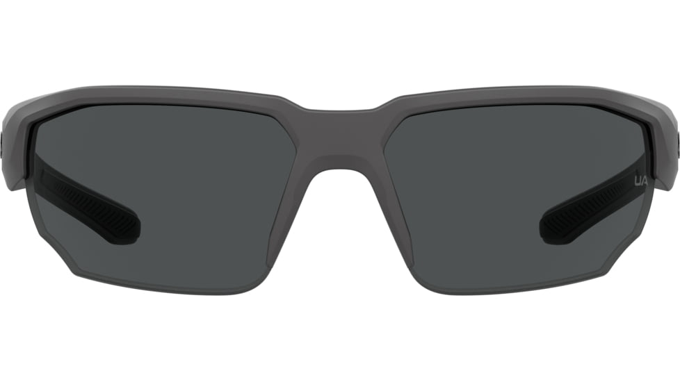Under Armour Blitzing Sunglasses with Shiny Jet Grey Frame and Grey Lens, Medium, UA0012S R6S-IR