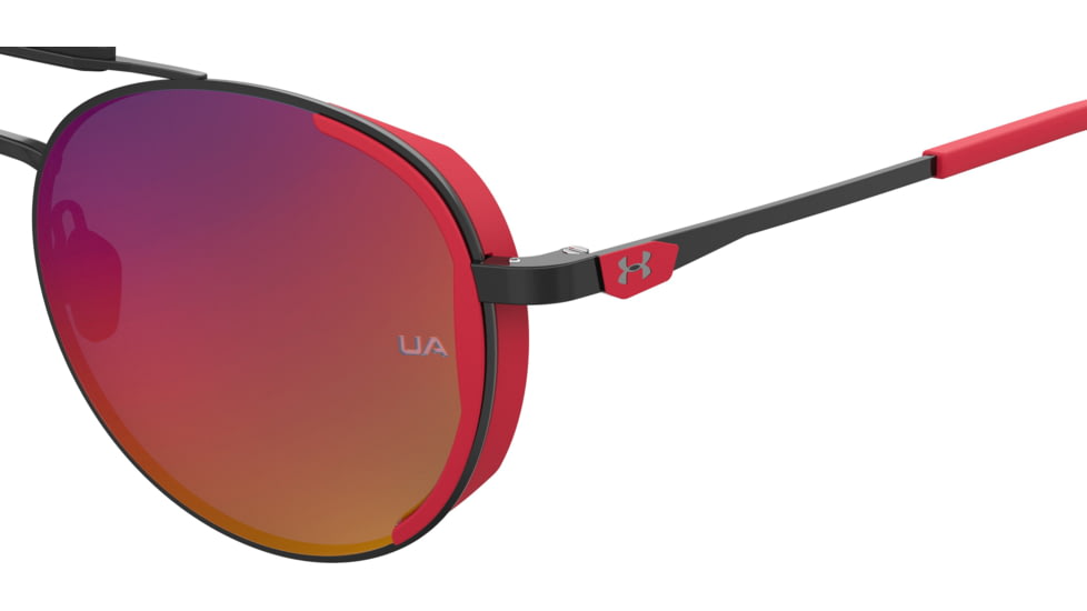 Under Armour Pursuit Sunglasses with Black-Solid Beta Temple Tips Frame and Grey Lens, Medium, UA0008GS CAX-MI