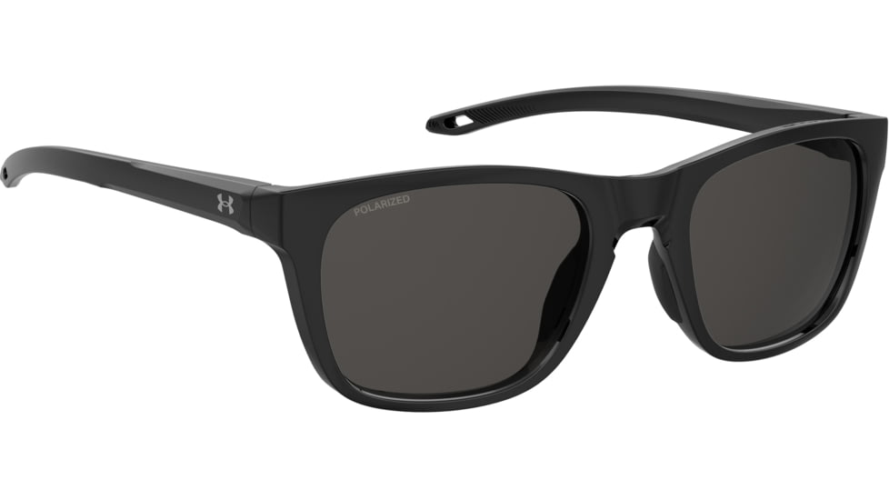 Under Armour Raid Sunglasses with Shiny Black Frame and Grey Polarized Lens, Medium, UA0013GS 807-M9