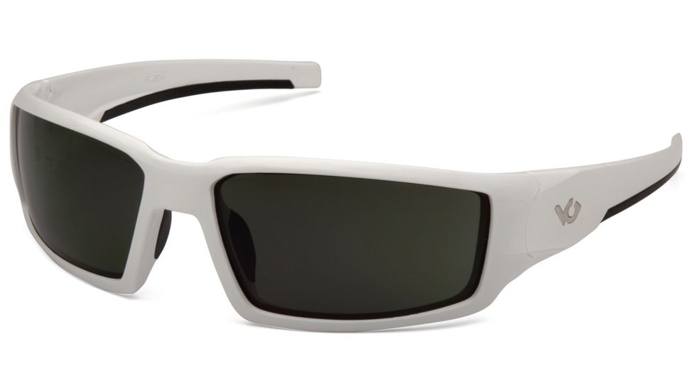 Venture Gear Pagosa Shooting Glasses, Forest Gray Anti-Fog Lens, White Frame VGSW522T