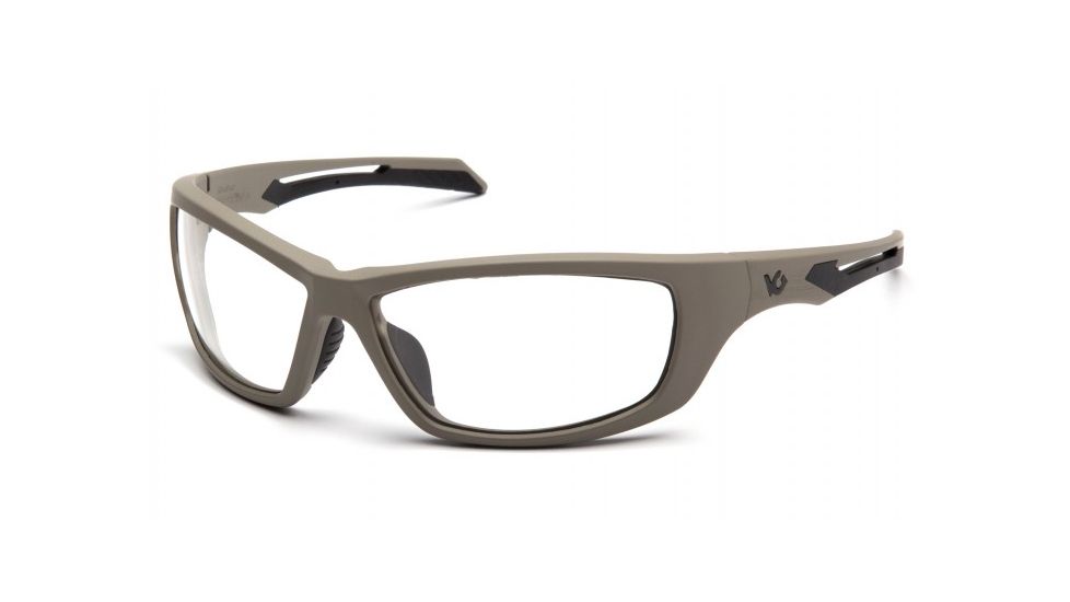 Venture Gear Tactical Howitzer Safety Glasses w/Clear Anti-Fog Lens, Tan, Universal VGST1310T