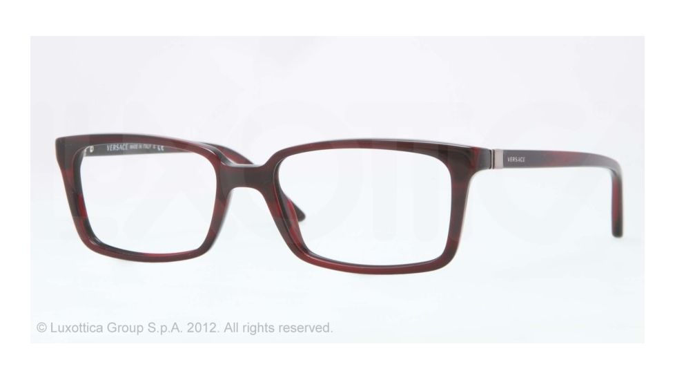 Versace CHARLTON VE3174 Bifocal Prescription Eyeglasses 5045-53 - Red Striped Black Frame, Demo Lens Lenses