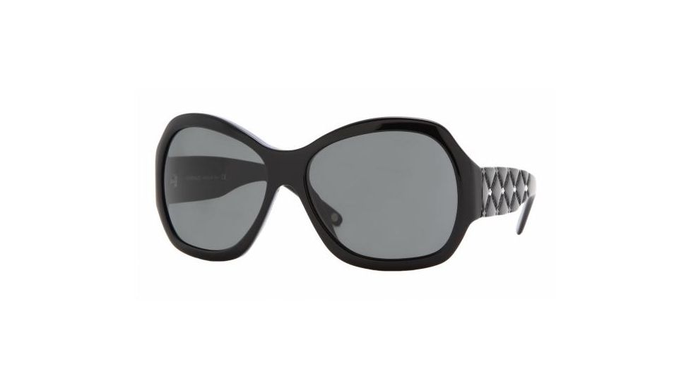 Versace VE 4154B Sunglasses Styles - Shiny Black Gray Frame, GB1-87-6015