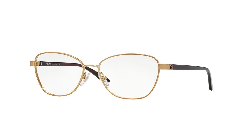 Versace VE1221 Single Vision Prescription Eyeglasses 1329-52 - Matte Brown Frame
