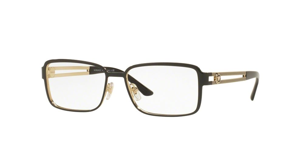 Versace VE1236 Eyeglass Frames 1371-55 - Black/pale Gold Frame