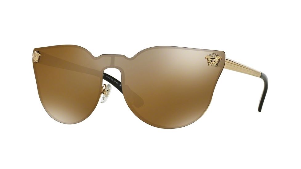 Versace VE2120 Sunglasses 1002F9-43 - Gold Frame, Brown Mirror Gold Lenses