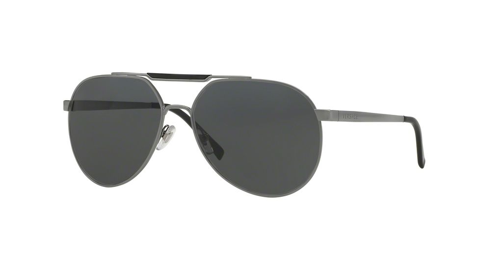 Versace VE2155 Single Vision Prescription Sunglasses VE2155-100187-59 - Lens Diameter 59 mm, Frame Color Gunmetal