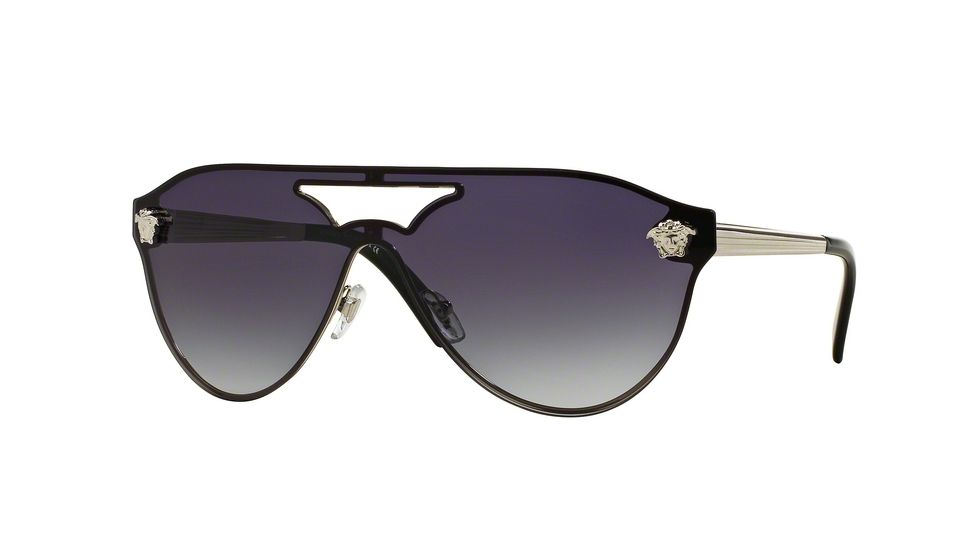 Versace VE2161 Single Vision Prescription Sunglasses VE2161-10008G-42 - Lens Diameter 42 mm, Frame Color Silver