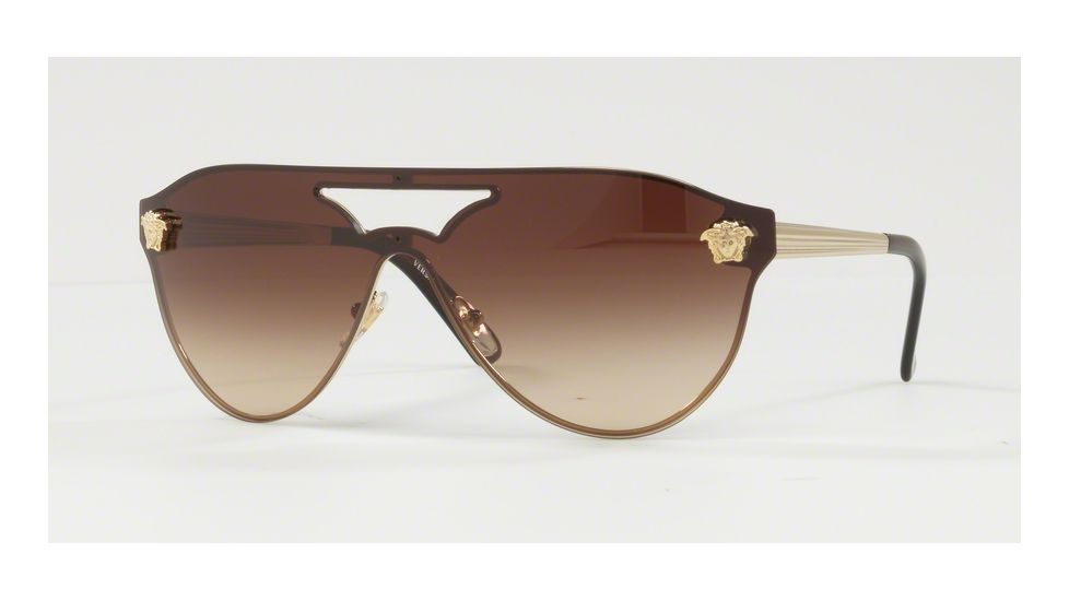 Versace VE2161 Single Vision Prescription Sunglasses VE2161-125213-42 - Lens Diameter 42 mm, Frame Color Pale Gold
