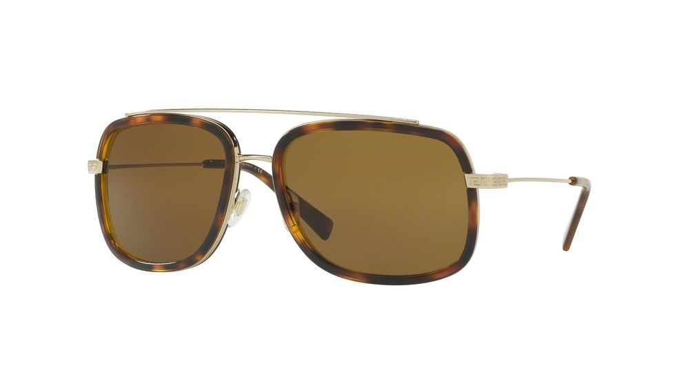 Versace VE2173 Sunglasses 139173-60 - Pale Gold / Havana Frame, Brown Lenses