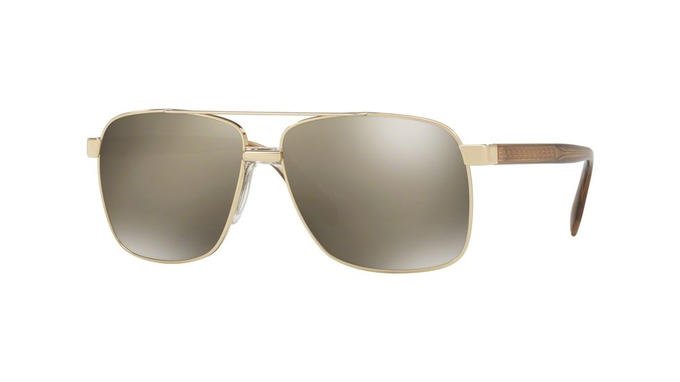 Versace VE2174 Sunglasses 12525A-59 - Pale Gold Frame, Light Brown Mirror Dark Gold Lenses