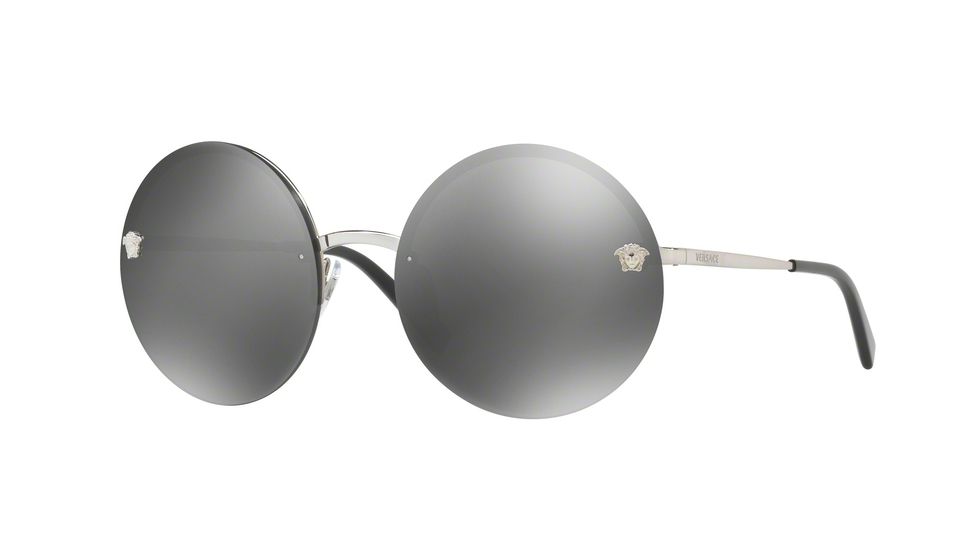 Versace VE2176 Sunglasses 10006G-59 - Silver Frame, Grey Mirror Silver Lenses
