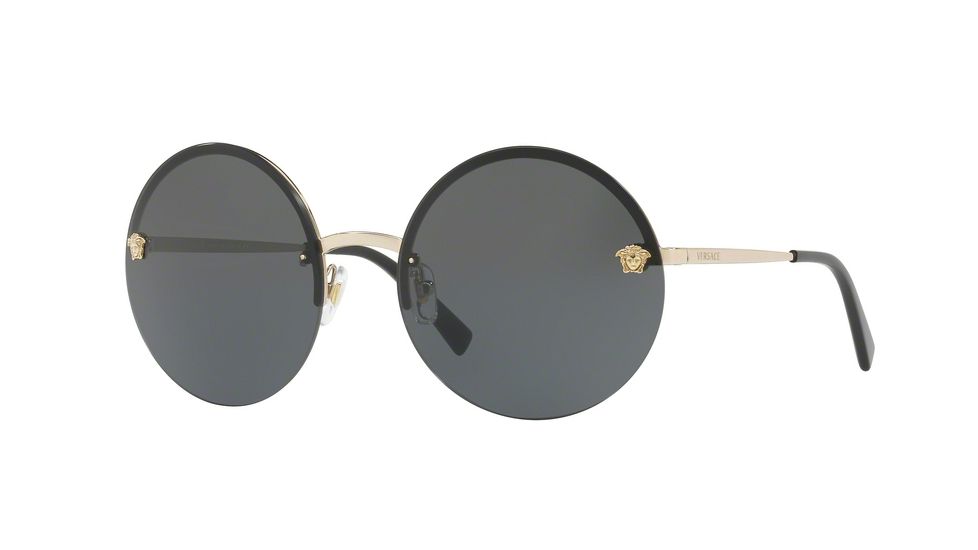 Versace VE2176 Sunglasses 125287-59 - Pale Gold Frame, Grey Lenses