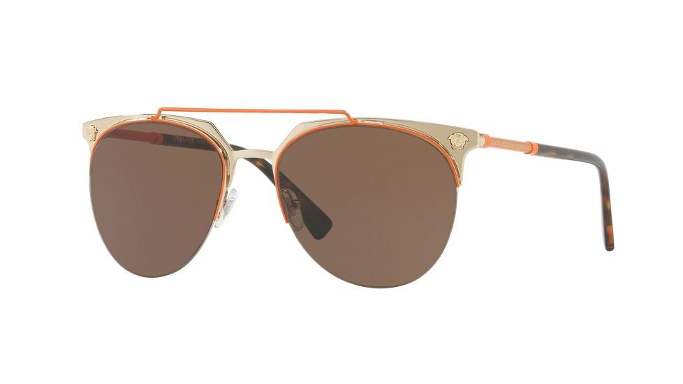 Versace VE2181 Bifocal Prescription Sunglasses VE2181-125273-57 - Lens Diameter 57 mm, Frame Color Orange/pale Gold