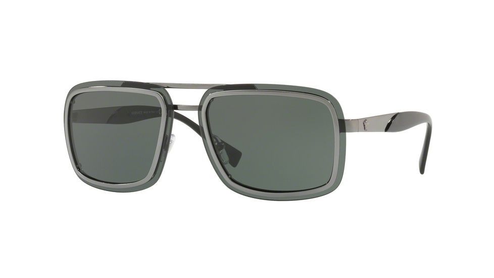 Versace VE2183 Progressive Prescription Sunglasses VE2183-100171-63 - Lens Diameter 63 mm, Frame Color Gunmetal