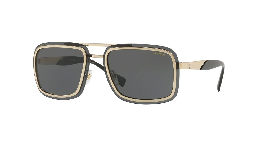 Versace VE2183 Progressive Prescription Sunglasses VE2183-125281-63 - Lens Diameter 63 mm, Frame Color Pale Gold