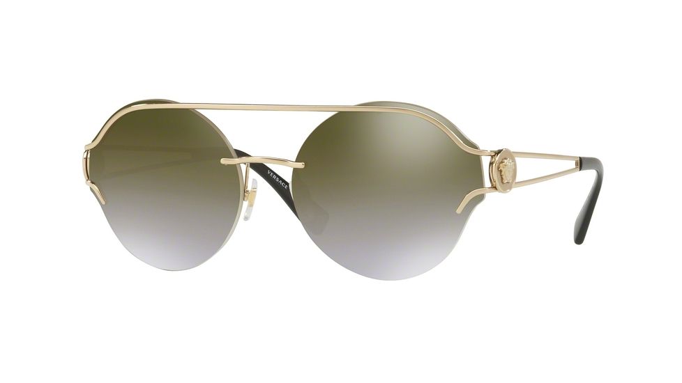 Versace VE2184 Progressive Prescription Sunglasses VE2184-12526U-61 - Lens Diameter 61 mm, Frame Color Pale Gold