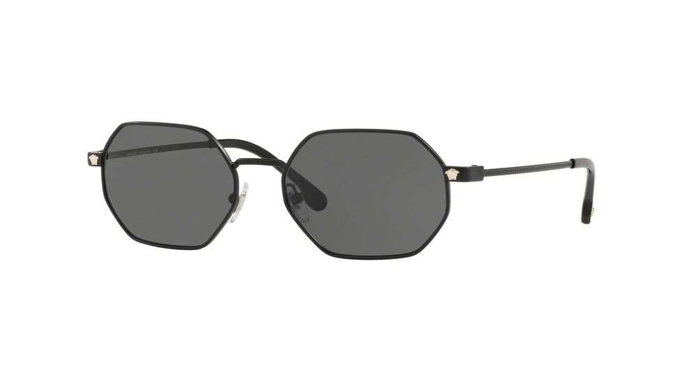 Versace VE2194 Bifocal Prescription Sunglasses, 53mm, Matte Black, VE2194-126187-53-BI