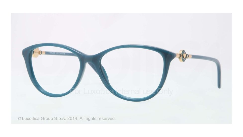Versace VE3175A Single Vision Prescription Eyeglasses 5058-54 - Petroleum Blue Frame