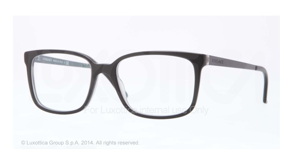 Versace VE3182 Bifocal Prescription Eyeglasses 5080-53 - Dark Gray/tr Gray Sand Frame