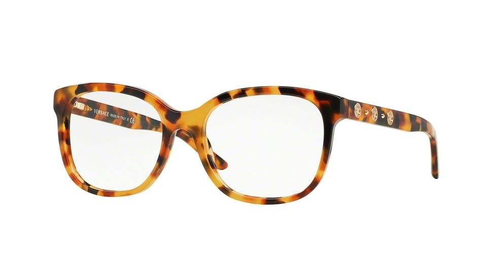 Versace VE3203 Single Vision Prescription Eyeglasses 5119-53 - Havana Frame