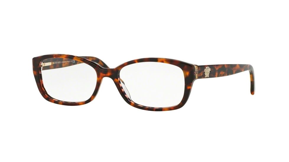 Versace VE3207 Progressive Prescription Eyeglasses 5116-52 - Havana/animalier Brown Frame