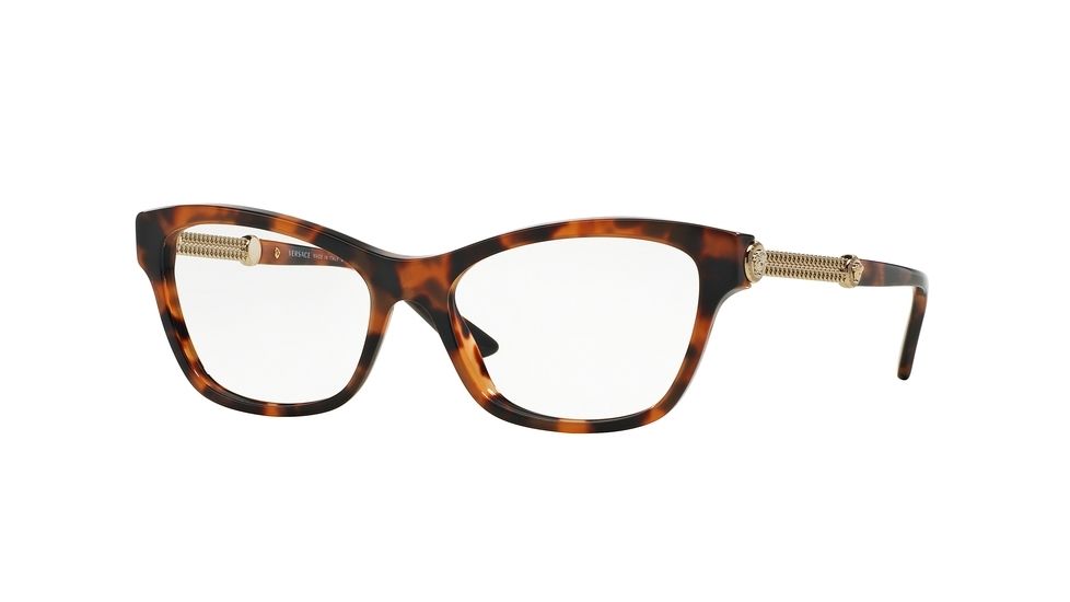Versace VE3214A Single Vision Prescription Eyeglasses 944-54 - Havana Frame