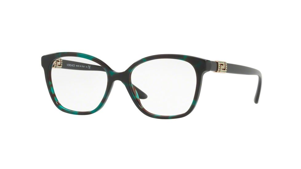 Versace VE3235B Bifocal Prescription Eyeglasses 5076-52 - Green Havana Frame