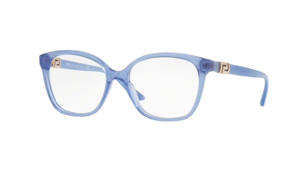 Versace VE3235B Bifocal Prescription Eyeglasses 5225-52 - Transparent Blue Frame