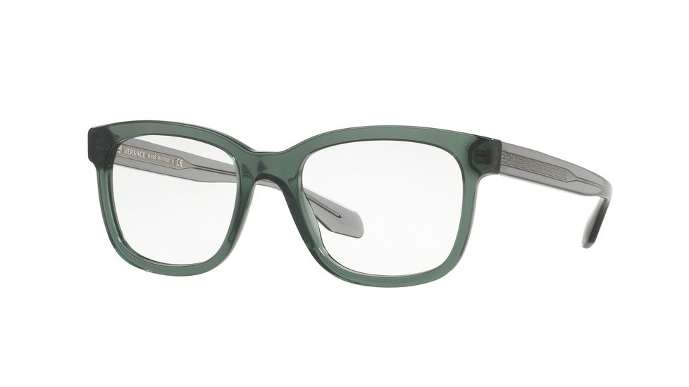 Versace VE3239 Progressive Prescription Eyeglasses 5211-52 - Transparent Green Frame