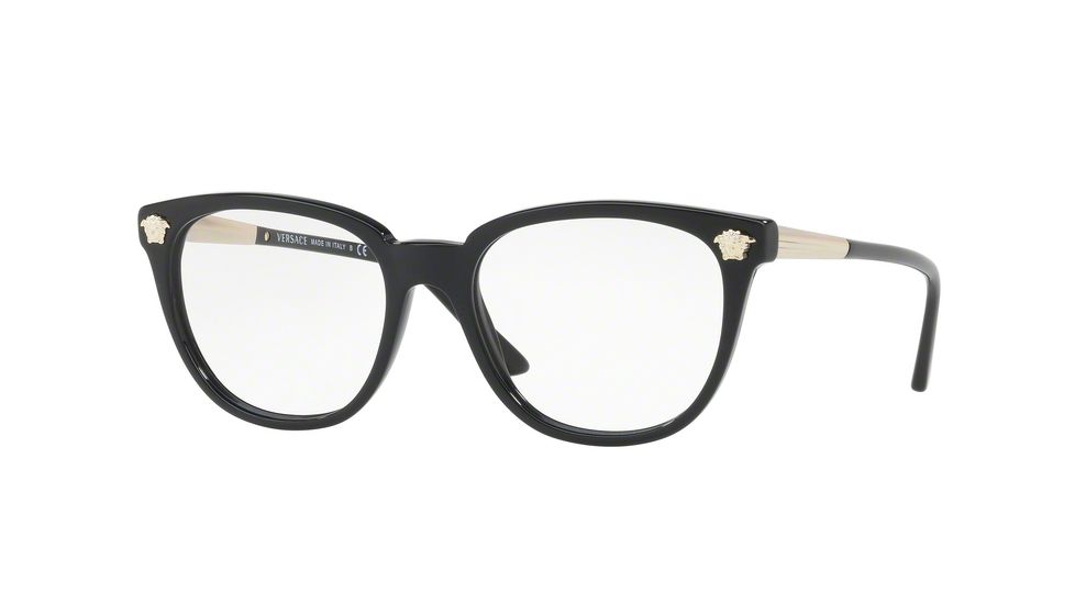 Versace VE3242 Single Vision Prescription Eyeglasses GB1-52 - Black Frame