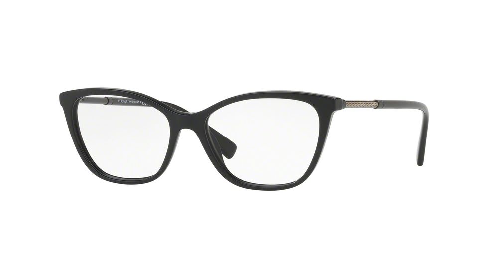 Versace VE3248 Single Vision Prescription Eyeglasses GB1-52 - Black Frame