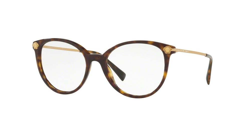 Versace VE3251B Progressive Prescription Eyeglasses 108-52 - Dark Havana Frame