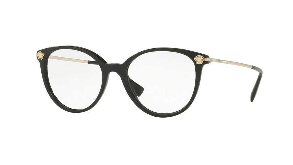 Versace VE3251B Progressive Prescription Eyeglasses GB1-52 - Black Frame