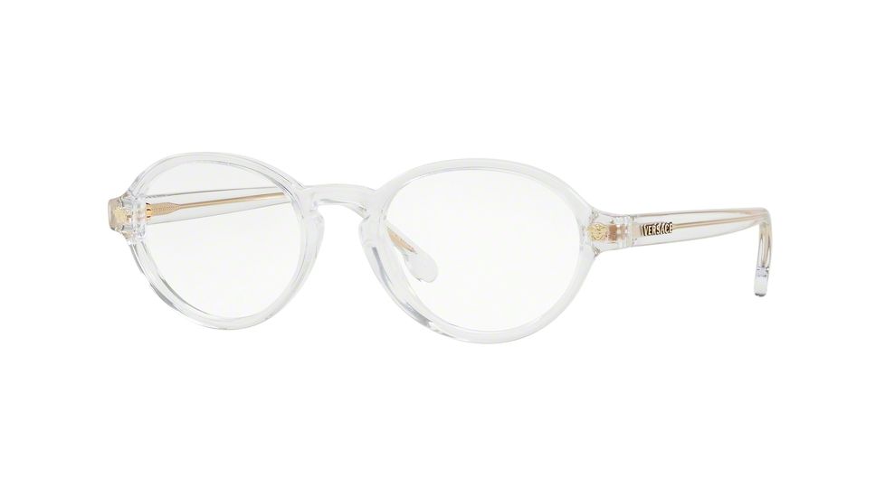 Versace VE3259 Progressive Prescription Eyeglasses, 50mm, Crystal, VE3259-148-50-PRO