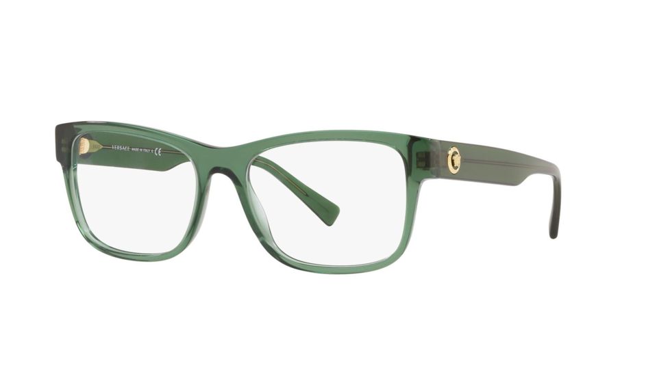 Versace VE3266 Bifocal Prescription Eyeglasses, 53mm, Transparent Green, VE3266-5144-53-BI