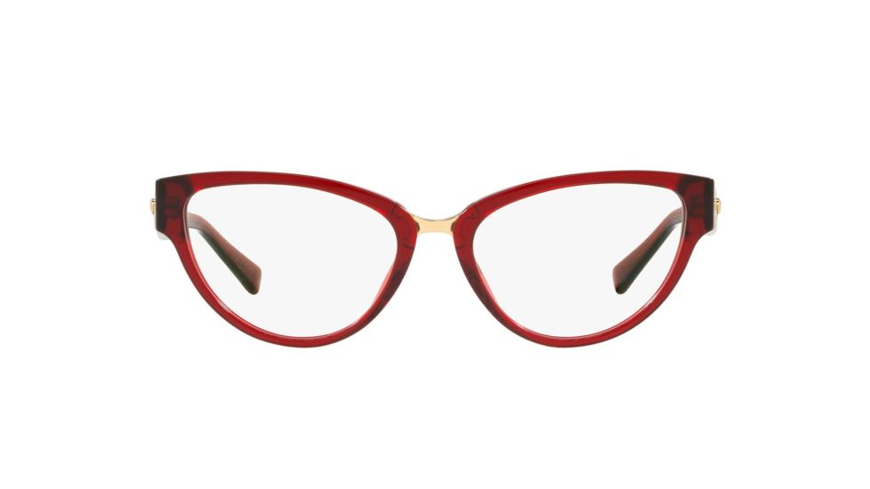 Versace VE3267 Progressive Prescription Eyeglasses, 51mm, Transparent / Red, VE3267-388-51-PRO
