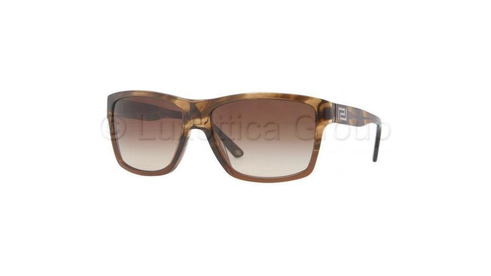 Versace VE4216 Single Vision Prescription Sunglasses VE4216-965-13-5916 - Lens Diameter 59 mm, Frame Color Striped Brown