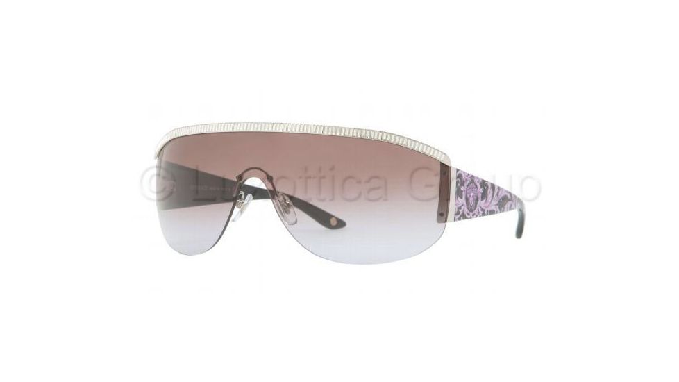 Versace VE4232B Sunglasses 501168-0138 - Silver Frame, Brown Gradient Violet Lenses