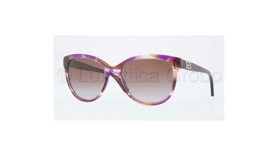 Versace VE4246B Sunglasses 968/68-5618 - Striped Violet Frame, Brown Gardient Lenses
