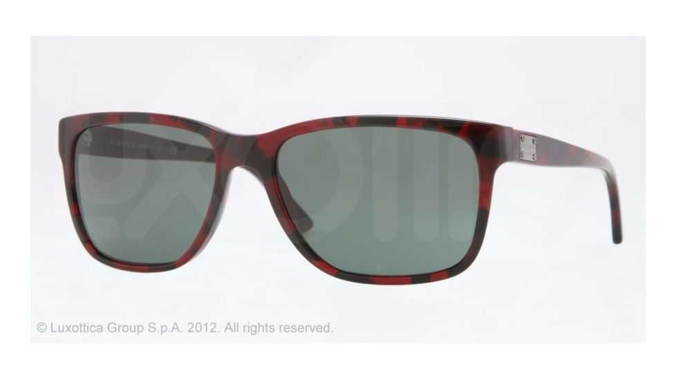 Versace VE4249 Sunglasses 989/71-58 - Red Havana Frame, Green Lenses
