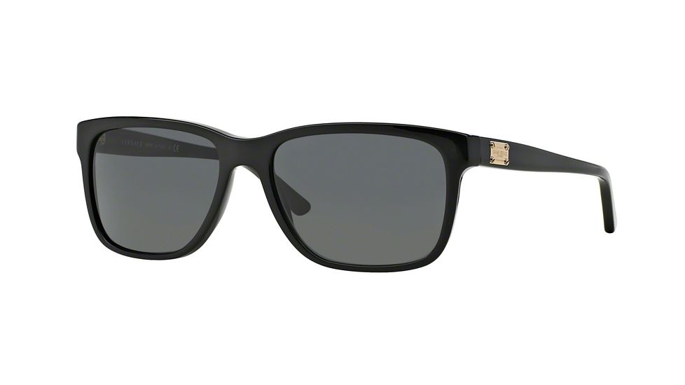 Versace VE4249 Sunglasses GB1/87-58 - Shiny Black Frame, Gray Lenses