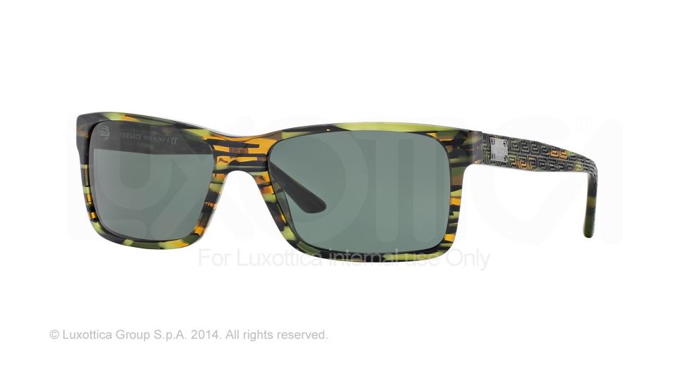 Versace VE4274 Progressive Prescription Sunglasses VE4274-811-71-58 - Lens Diameter 58 mm, Frame Color Striped Green