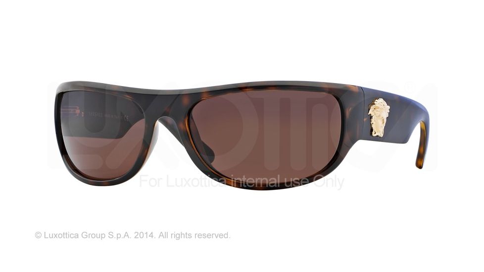 Versace VE4276 Single Vision Prescription Sunglasses VE4276-108-73-63 - Lens Diameter 63 mm, Frame Color Havana
